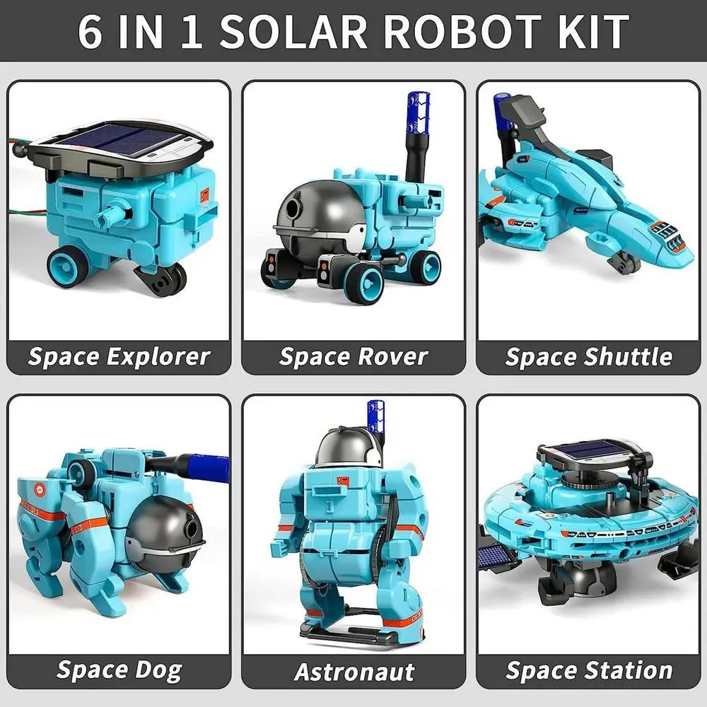 6-in-1 Solar Robot Kit: Educational STEM Toy for Kids